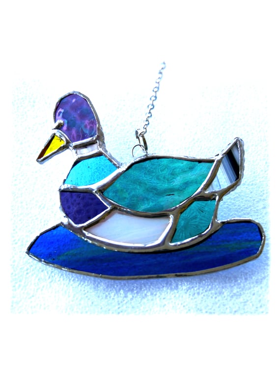 Duck Suncatcher Stained Glass Mallard Quack 037
