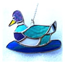 Duck Suncatcher Stained Glass Mallard Quack 037