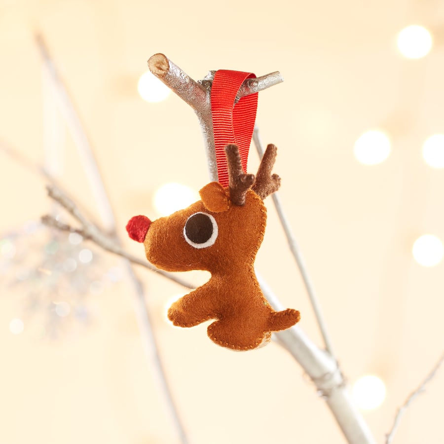 Rudolph red nosed Reindeer hanging tree ornament