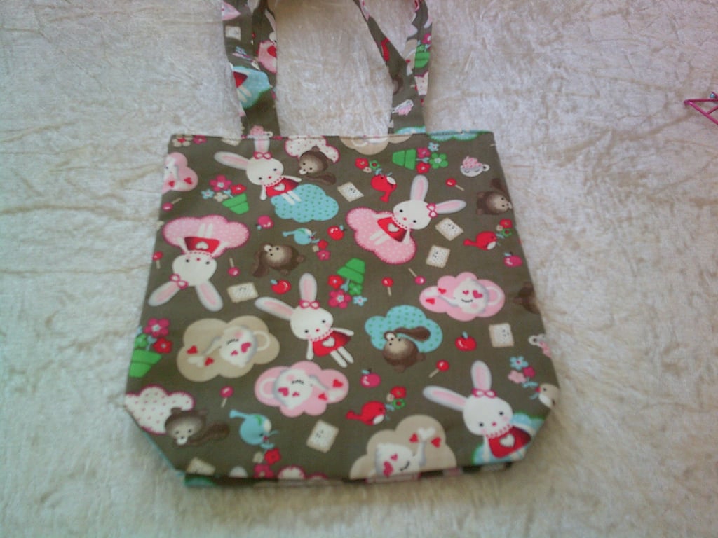 Rabbits, Squirrels and Teapots Fabric Bag