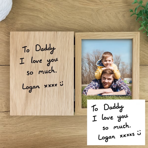 Book Style Engraved Wooden Photo Frame