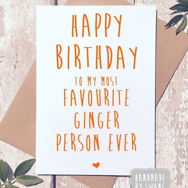 funny birthday card, ginger hair, ginger birthday card, card for ginger, funny c