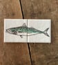 Pair of Mackerel Tiles - perfectly imperfect, ceramic, coaster, coastal home