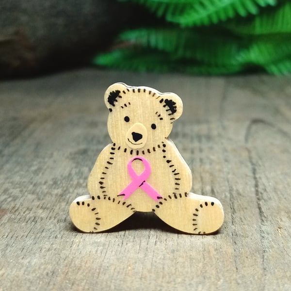 Breast Cancer Awareness Pin, Handmade Breast Cancer Support Lanyard Badge