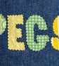 Denim Peg Bag with appliqué decoration. Over-the-shoulder design - Image 6