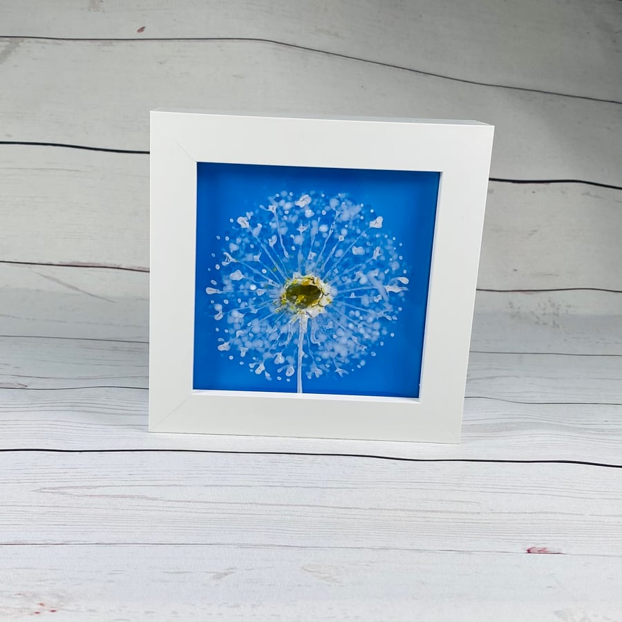 Fused glass dandelion glass picture