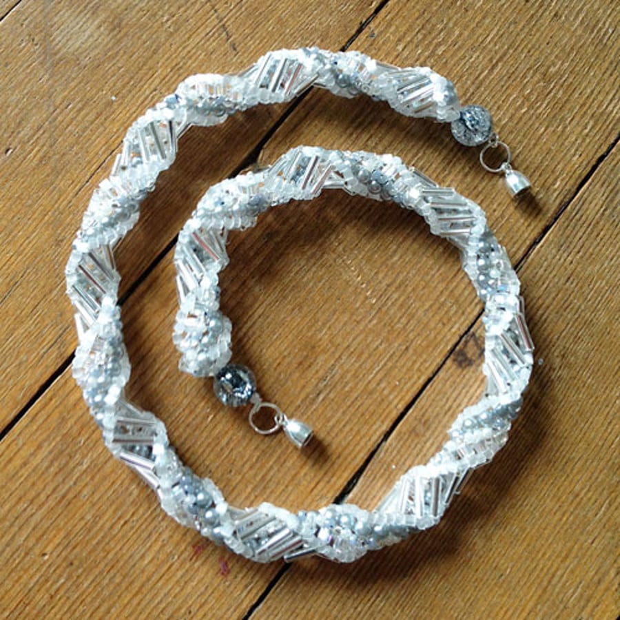 Silver Spiral necklace - Folksy