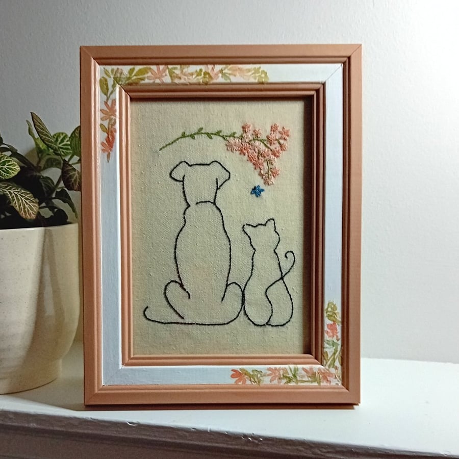 Hand Embroidered Framed Picture