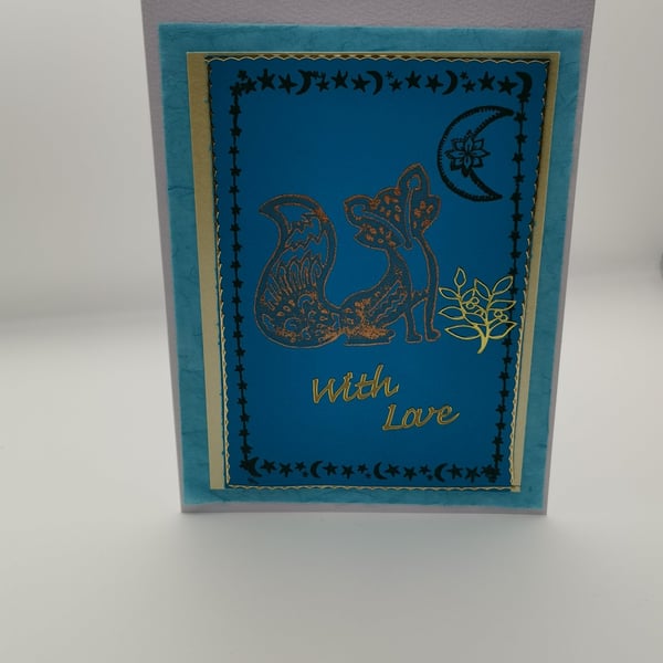 Handmade Fox & The Moon Card 