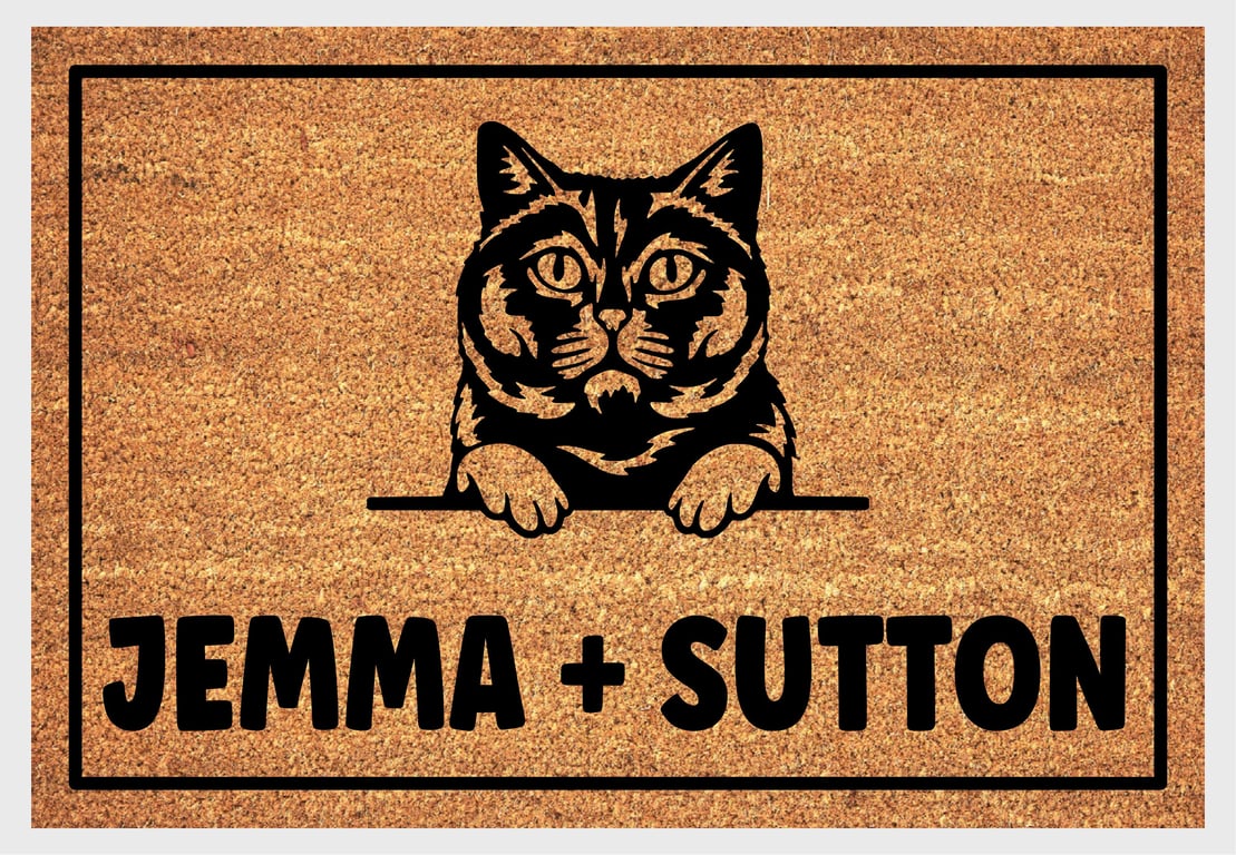British Shorthair Cat Door Mat - Personalised British Shorthair Welcome Mat 