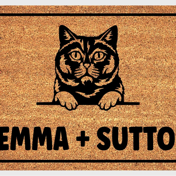 British Shorthair Cat Door Mat - Personalised British Shorthair Welcome Mat 