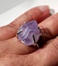 Amethyst Ring Adjustable Crystal Point Sterling Silver Jewellery Gift Healing - Image 3
