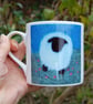 Sheep  Bone China mug: printed design from my original needlefelt  artwork - Image 3