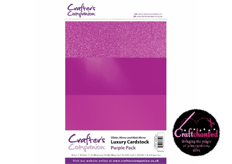 Crafter's Companion - Luxury Cardstock Pack - Purple - A4 - 250gsm - 30 Sheets
