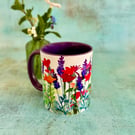 Poppies and lavender Mug
