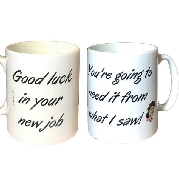 Funny Work Leaving Mug. Mugs for job leaving gifts