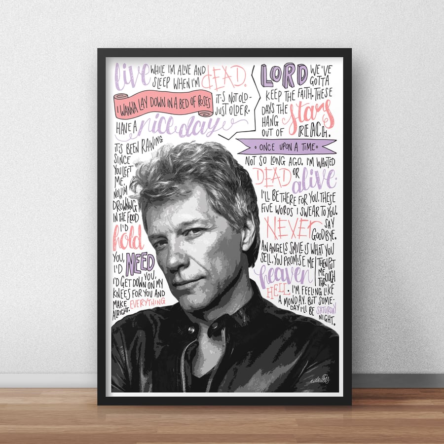 Jon Bon Jovi INSPIRED Poster, Print with Quotes, Lyrics