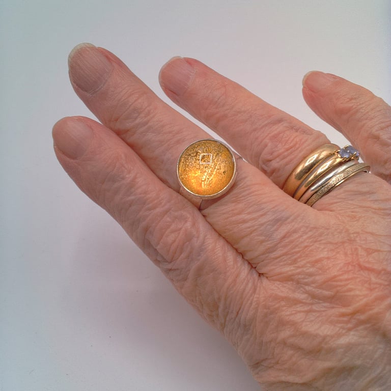 Yellow Dragons Eye Adjustable Ring, Fantasy Ring, Yellow Ring, Gift for Her