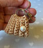 Mini handbag crochet keyring