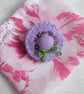 Hand Embroidered Felt Hat Brooch - Lilac Floral - Image 8