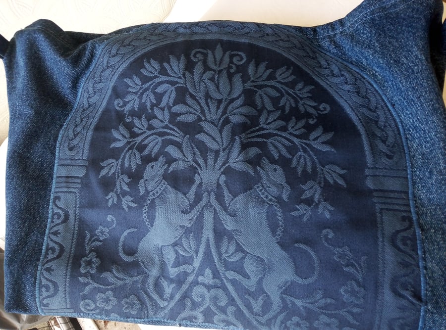 Repurposed Denim Jeans Cross Body Handbag, Unisex, everyday large unique bag