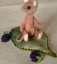 Bramble, a tiny jointed mouse on a silk leaf with beaded blackberries. - Image 8