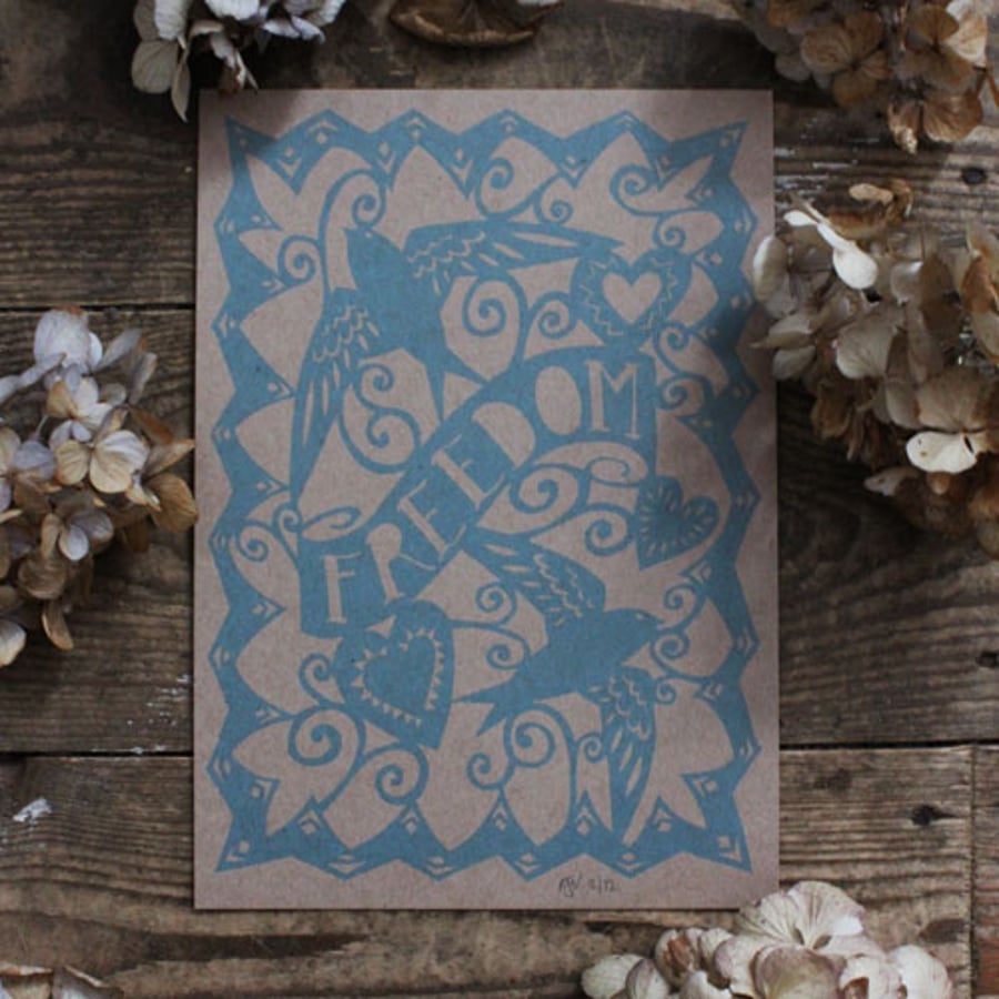 Papercut "freedom" print