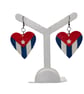 Cuban flag earrings, love Cuba,loveheart jewellery, caribbean queen,hand painted - Image 1