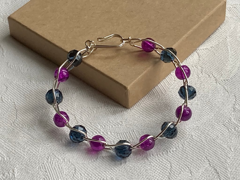 Purple & Blue wire bracelet 