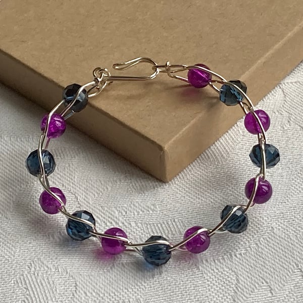 Purple & Blue wire bracelet 