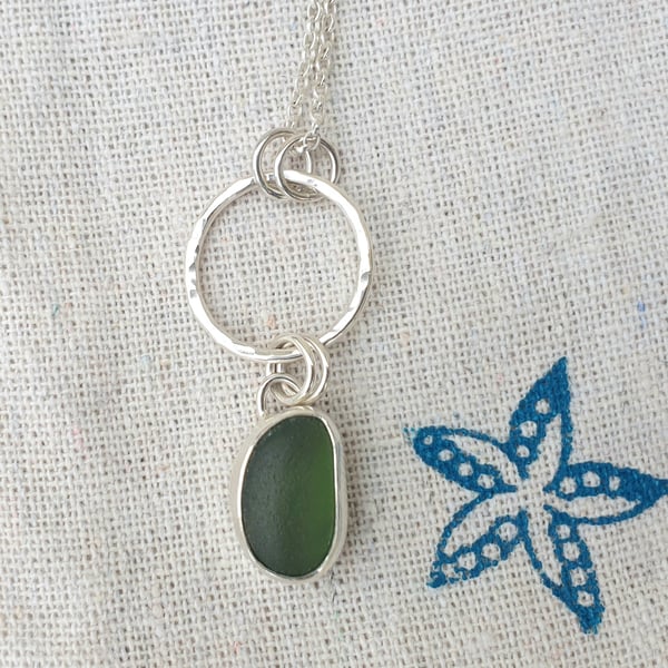 Sterling silver seaglass pendant