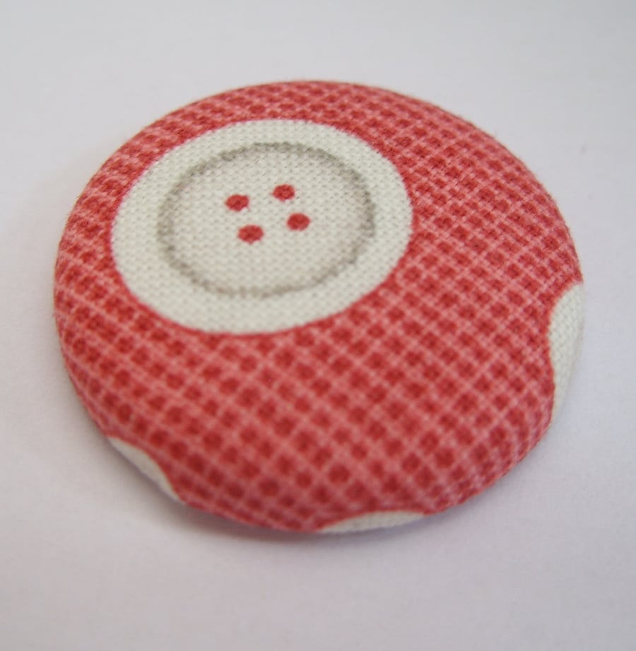 'Cute As A Button' Fabric Badge