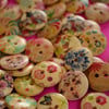 15mm Wooden Buttons Random Natural Mix 10pk Flowers (SN1)