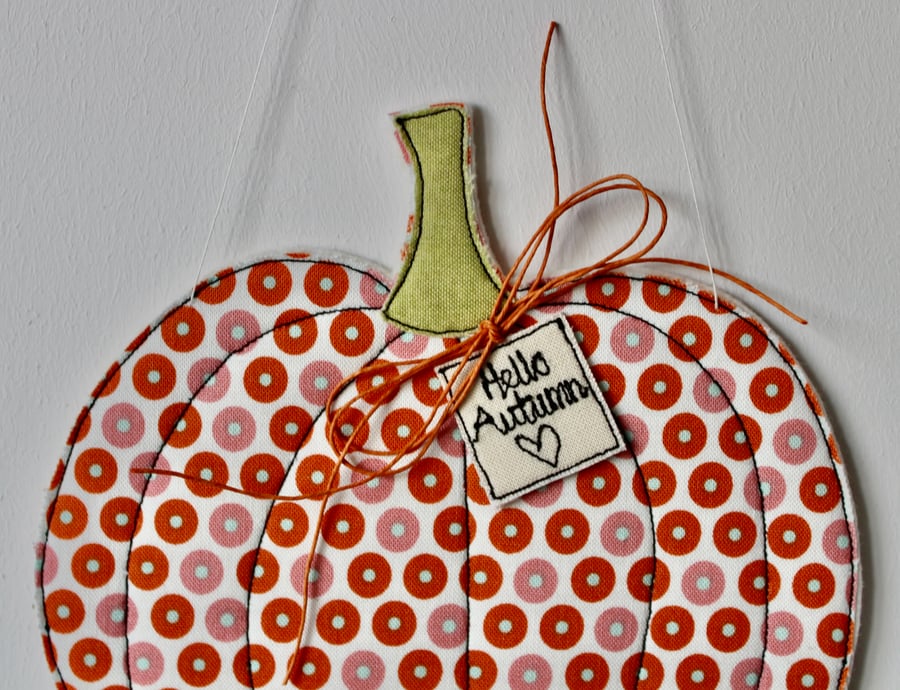 'Hello Autumn' Pumpkin Five - Hanging Decoration