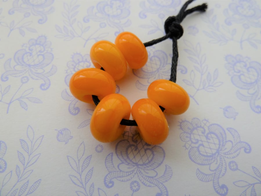 yellow lampwork glass spacer beads