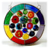 Rainbow Circles Suncatcher Stained Glass Handmade fused 018