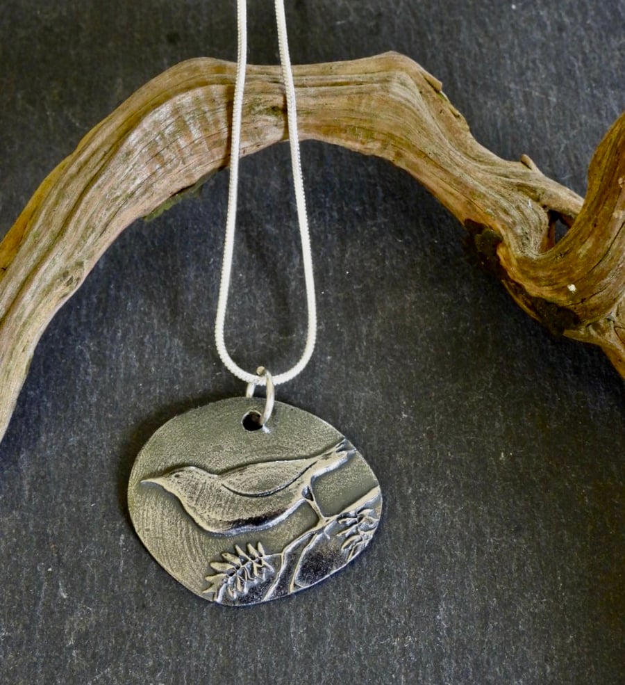 Bird On A Branch, Pendent Necklace.