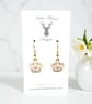 Charm Earrings - Pearlescent Flower - Cream - Image 1