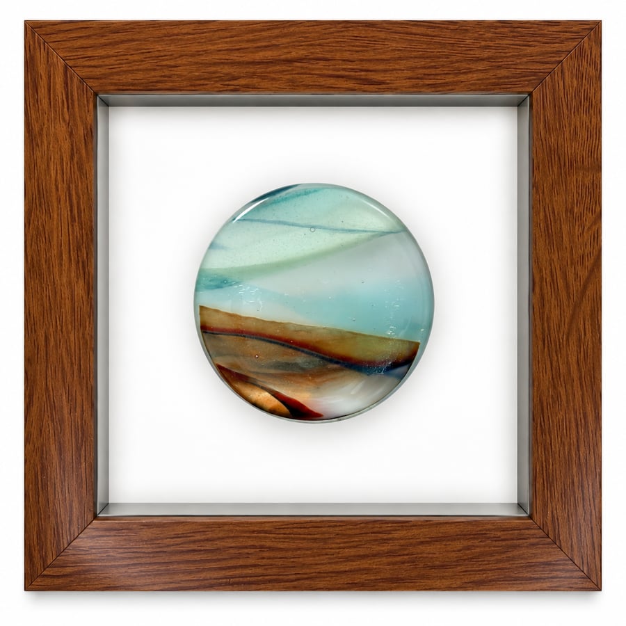 Framed fused glass rondel - M