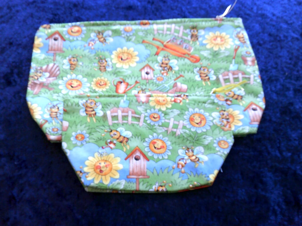 Comical Bees & Sunflowers Set of Two Zip Top Pouches