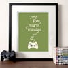 Gaming quote Illustration print A3, green