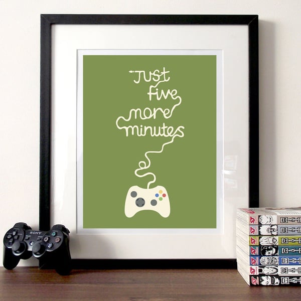 Gaming quote Illustration print A3, choose your colour