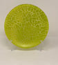 Lime Green Crackle Fused Glass Plate – Handmade Art Glass