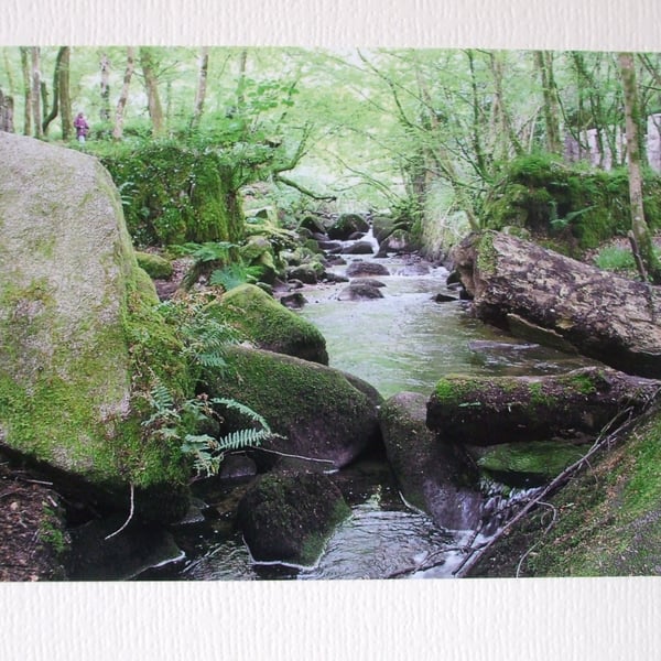 Photographic greetings card of the River Kennal, in Kennal Vale Nature Reserve.