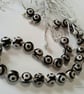 Designer Black & Cream Agate Necklace & Earrings Gift Set - Image 5