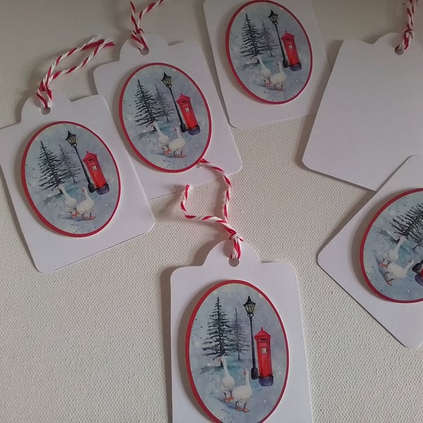 Christmas gift tags. Geese tags. Ref 490