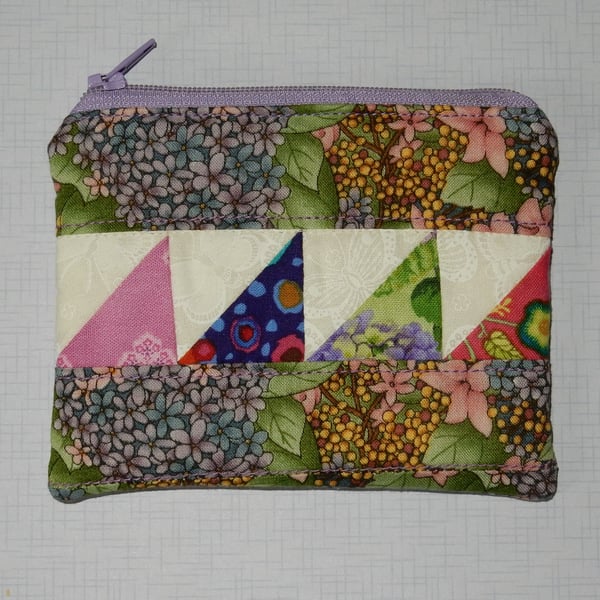 Coin purse floral and patchwork
