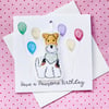 Handmade Birthday Card Wire Haired Fox Terrier Keepsake Birthday Card Gift