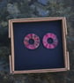 Red Copper Ripple Circle Stud Earrings  - Image 5