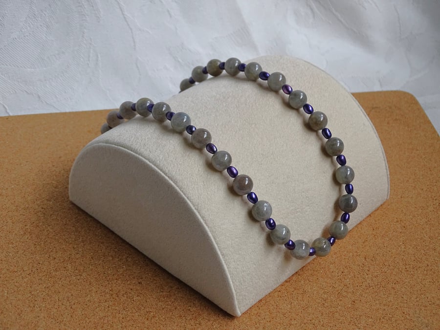 Labradorite & Pearl Necklace